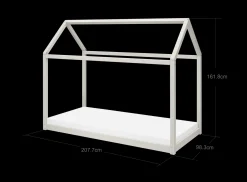COTTAGE Enkeltseng, White Washed Pine, 90x200 cm