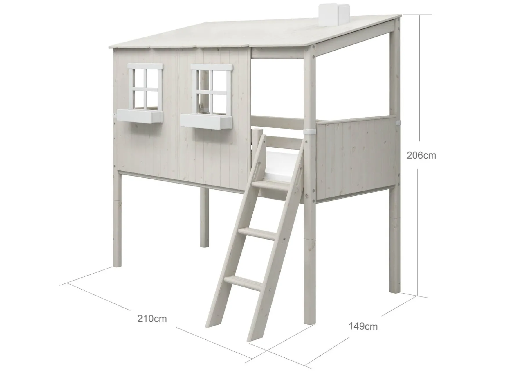 Halvhøj seng med hus