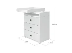 Puslebord, 3 skuffer