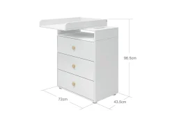 Puslebord, 3 skuffer