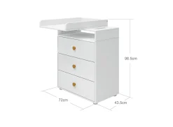 Puslebord, 3 skuffer