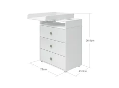 Puslebord, 3 skuffer