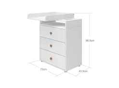 Puslebord, 3 skuffer